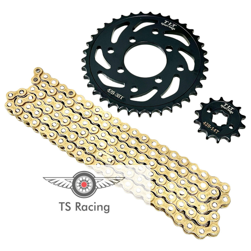 Bộ nhông sên đĩa NSD xích sên TLT thái lan raider fi - satria fi (Black 428H mạ đồng 14-38-126L)