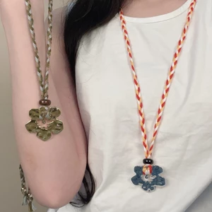 Cổ Dài Hoa Mặt Dây Chuyền Vòng Cổ Nữ Bohemian Cá Tính Dệt Xương Đòn Dây Xích Thiết Kế Niche Phù Hợp Với