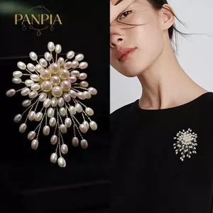 PNPIA- Ngọc Trai Thanh Lịch Hoa Trâm Pin Huy Hiệu Cho Nữ Bé Gái Thời Trang Trang Trang Trí Trang Sức Quà Tặng