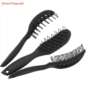 Bàn chải tóc tạo kiểu FAVORITEGOODS, Bàn chải gỡ rối răng rộng bằng nhựa chịu nhiệt, Giá đỡ 9 hàng nhỏ Bàn chải sóng thông hơi cong chống tĩnh điện