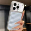 Ốp lưng iPhone Họa tiết da mạ họa tiết cún con kẻ sọc iPhone 17 16 15 14 13 12 11 Pro Max Plus Max