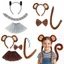 FANIELLAPOWELL Trẻ Em Khỉ Đầu, Bộ Băng Đô Khỉ Sang Trọng Cosplay Trẻ Em, Đạo Cụ Hiệu Suất Độc Đáo Dễ Thương Ngộ nghĩnh Tai Khỉ Băng Đô Hóa Trang Hiệu Suất