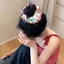 Xanh Trắng Chấm Bi Scrunchy Tóc Nữ Phong Cách Lười Bóng Buộc Tóc Đầu Hoa Cà Vạt Đầu Dây Buộc