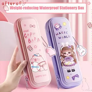 Bút Chì AFTEROF, Hộp Văn Phòng Phẩm Dung Tích Lớn Chống Vỡ, Capibara Chống Thấm Nước Giảm Cân Dễ Thương / Phi Hành Gia Không Gian Đồ Dùng Học Tập Hộp Bảo Quản Học Sinh Tiểu Học