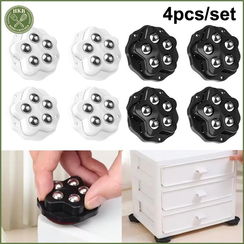 [SH] 4 Bánh Xe Bánh Xe Tự Dính Siêu Chịu Lực 5 Hạt 360° Bánh xe xoay cho hộp đựng thiết bị gia dụng [VN]