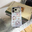 Ốp điện thoại iPhone Alice Bunny nền Argyle màu xanh, chủ đề tiệc trà [1 Ốp điện thoại có thể tháo rời 2 trong 1] Ốp điện thoại có thể tháo rời 2 trong 1 17 / 16 / 15 / 14 / 13 / 12 / 11 Pro Max Plus
