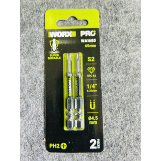 CHÍNH HÃNG Mũi Vít PH2 Thép S2 Siêu Cứng - Cao Cấp WORX WA1688 WA1684 WA1680 WA1690 chân lục giác 6.35mm