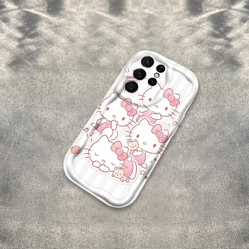 Thích Hợp Cho Samsung S20 S21 S22 S23 S24 S25 S26 + FE Plus Ultra 3D Bảo Vệ Mềm TPU Kitty Cat Vỏ Điện Thoại Chống Sốc