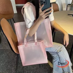 Túi Quà DWEL, PVC Có Tay Cầm Túi Goodie, Gói Quà Bền Đẹp Túi Xách Mua Sắm Trong Suốt Trang Trí Nhà