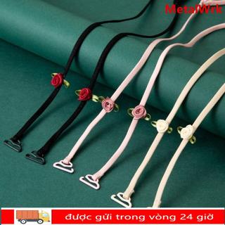 Dây đeo áo ngực METALWRK, Dây đeo vai quần lót co giãn có thể điều chỉnh, Trang trí chống trượt Vô hình hoa hồng Dây đeo đồ lót tiệc cưới