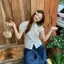 Áo sơ mi hoa tay phồng kiểu Pháp tay ngắn mùa hè Thiết kế phong cách mới Áo sơ mi ngọt ngào Slimmer Look Top
