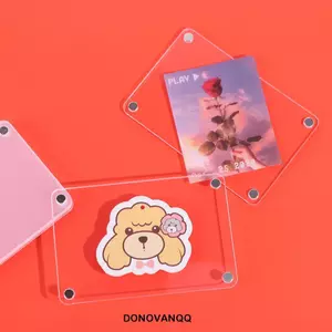 DONOVANQQ 5 Khung Ảnh Tủ Lạnh, Khung Hiển Thị Thẻ Acrylic DIY, Thiết Kế Thanh Lịch Hai Mặt Sử Dụng Rộng Rãi Khung Ảnh Tủ Lạnh Nhẹ Trang Trí Nhà
