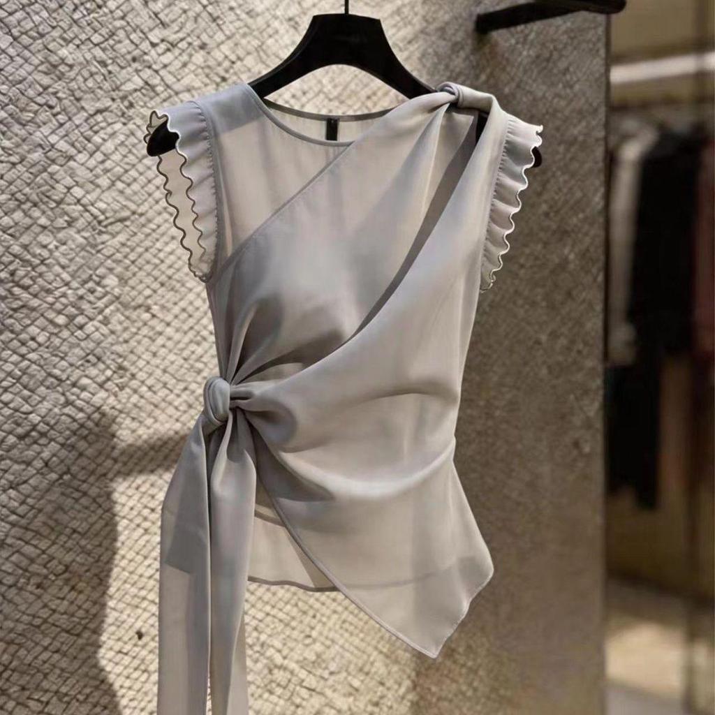 [Hàng mới về] Áo sơ mi voan dáng ôm kiểu Pháp Siêu đẹp 2026 Thiết kế phong cách mới Sense Classy Top
