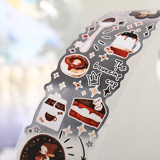 ENWEI 45mm * 2m 1 Cuộn [Dream Wander Series] Starry Sky Coffee Time Kitty Room Phong Cảnh Băng Cho Tạp Chí Thêu Sò Trang Trí
