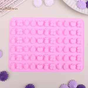 TRTR 66 Lưới Khuôn Socola Silicon Cấp Thực Phẩm Trái Cây Nhỏ Hình Bánh Khuôn Nướng Bánh Khuôn Nến Nonsti Khuôn Kẹo Fondant VN