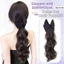 FUHUIOT Tam Giác Móng Vuốt Kẹp Tóc Giả Đuôi Ngựa Tóc Giả, Tổng Hợp Thanh Lịch Chấm Bi Đuôi Ngựa Đuôi Tóc, Vintage Với Kẹp Kẹp Kẹp Tóc Lông Tơ Dài Xếp Lớp Đuôi Ngựa Cho Nữ