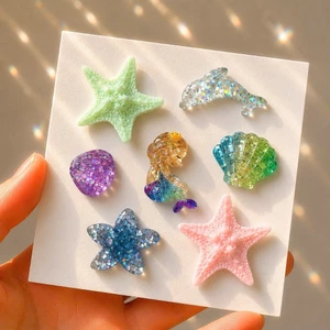 ĐỘC QUYỀN -Set Charm Sao Biển Pastel Mermaid Ocean 🌊 Charm Gắn Dép Crocs Nàng Tiên Cá Mix Vỏ Sò Cá Heo Resin Cao Cấp ✨