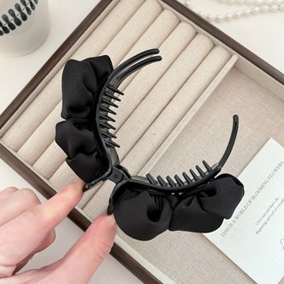 Kẹp Móng Vuốt Tóc BORAGETE, Kẹp Tóc Đầy Hoa, Kẹp Tóc Bun Vải Satin Trang Trí Chống Trơn Trượt