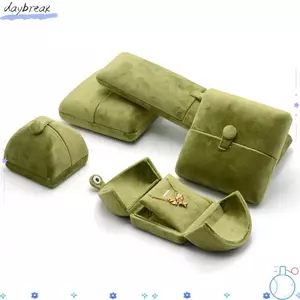 Hộp lưu trữ vòng cổ DAYBREAK, Hộp trưng bày trang sức nhung hai cửa, Hộp đựng nhẫn đa chức năng màu trơn thời trang
