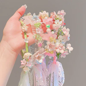Trẻ Em Vương Miện Mũ Công Chúa Vòng Hoa Siêu Cổ Tích Ngọc Trai Streamer Đầu Hoa Cô Gái Cưới Đầu Hoa Cô Gái Băng Đô Phụ Kiện Tóc 26.5.22