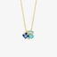 Shuling Luxury Blue Diamond Hình Học Hàng Kim Cương Vòng Cổ Kim Cương Mạ Vàng Nhiều Hình Kim Cương Trang Sức