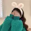 MYPANDA Mùa Đông Mới Sang Trọng Tai Thỏ Dây Buộc Tóc Vòng Cho Nữ Co Giãn Tóc Vòng Bé Gái Phụ Kiện Tóc Mũ Nón.