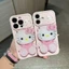 Phim Hoạt Hình Dễ Thương Kt Cat + Gương Đứng Ốp Lưng Điện Thoại iPhone 17 16 15 14 13 12 11 Pro Max 16 15 14 plus