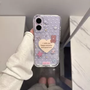 Dễ thương tiếng Anh Cub cho iPhone 17161514pro trường hợp 1312promax trong suốt