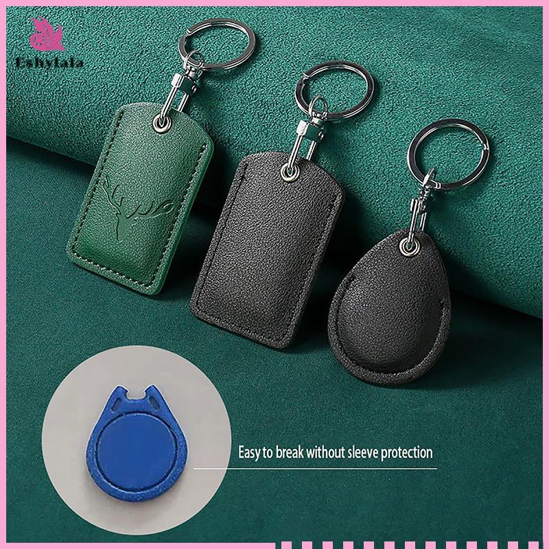 Eshylala 1 Móc khóa đựng thẻ truy cập bằng da có hộp đựng thẻ ID Móc khóa Túi đựng thẻ truy cập [MỚI]