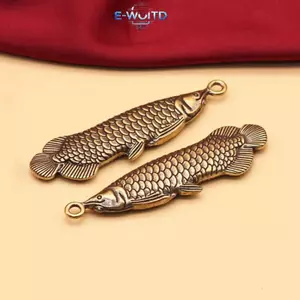 E-WOITD 1 Chiếc Retro Quyến Rũ Đồng Thau Cá Quyến Rũ Mặt Dây Chuyền DIY Trang Trí Thu Nhỏ Móc Khóa Trang Sức Trang Trí Nhà Thủ Công Quà Tặng Lưu Niệm E-WOITD