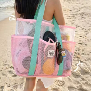 Túi Tote bơi lưới nhiều túi Túi đi biển dung tích lớn Nhẹ di động