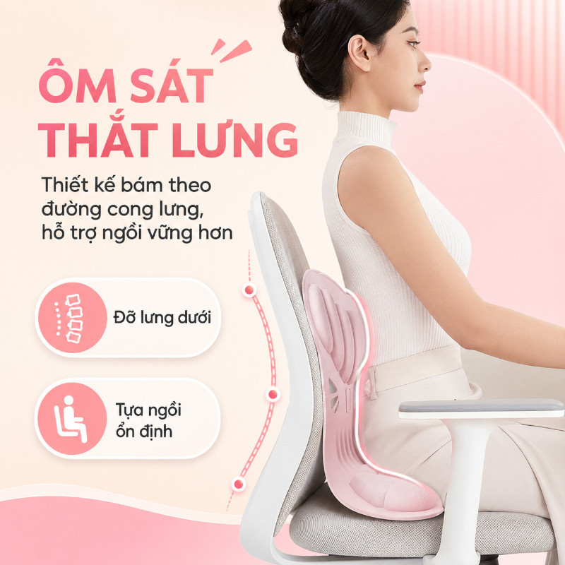 Ghế Bệt Chống Gù – Giảm Đau Lưng, Dùng Văn Phòng, Học Sinh, Mẹ Bầu, Ngồi Lâu & Chỉnh Tư Thế