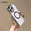 Ốp Điện Thoại Trong Suốt Từ Tính Cho OPPO Reno 15 Pro Max Mini FS 15F 15C 14 Pro 14F 13 13F 12 12F 11 Pro 11F 10 9 Pro 4G 5G Mạ Ống Kính Khung Vỏ Mềm