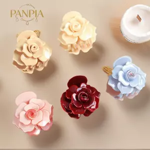 PNPIA- Sweet Camellia Rose Acetate Vuốt Tóc Dòng Hoa Vuốt Kẹp INS Hợp Thời Trang Kẹp Tóc Cho Nữ Bé Gái Phụ Kiện Tóc