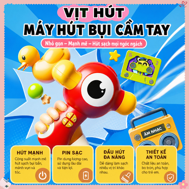 Đồ Chơi Loa Kèn Vịt Duck Horn đa Năng Cho Bé,Hình Dáng Dễ Thương,Có Thể Ghi âm Và Thay đổi Giọng,Đồ Chơi Trẻ Em