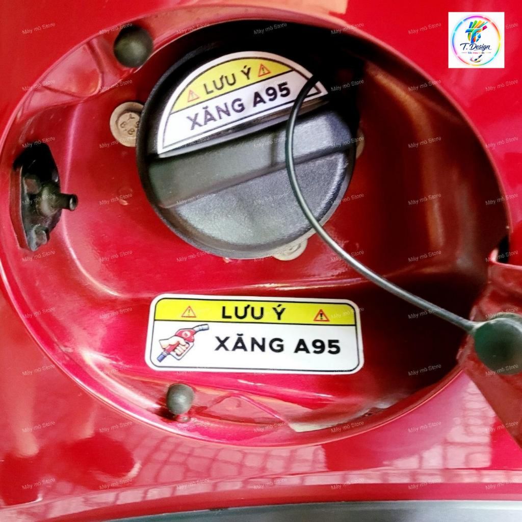 Tem Dán Nắp Xăng E5 E10 A95/Dầu Diesel - Decal Chống Nước Ô Tô Từ Mày Mò Store