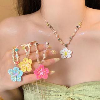 Đầy Màu Sắc Dệt Hoa Mặt Dây Chuyền Hạt Vòng Cổ Phong Cách Kỳ Nghỉ Vòng Cổ Thời Trang Cho Nữ