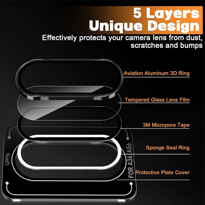 Dành Cho Samsung Galaxy GalaxyA36 GalaxyA56 GalaxyA26 Điện Thoại Camera Bảo Vệ Ống Kính Vòng Dành Cho Samsung Galaxy A36 A56 A26 Hợp Kim Nhôm Bảo Vệ Kính Cường Lực Ống Kính Phim