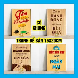 Tranh Động Lực Mini Khung Nổi Để Bàn 15x20cm - Bao Gồm Chân Đế Tự Gắn, Trang Trí Tuyệt Đẹp!