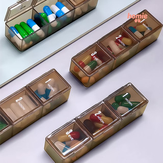 Hộp đựng thuốc mini 3 ngăn, di động, bền, không mùi, dễ sử dụng.