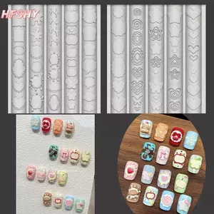 HFSHY Silicone Móng Tay Nghệ Thuật Khuôn 3D Khắc Khung Hình Bướm Trái Tim Ngôi Sao Thiết Kế Cho DIY Móng Tay Làm Móng Tay Trang Trí Salon Dụng Cụ Bền VN
