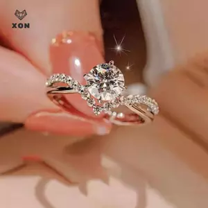 Nhẫn Kim Cương Moissanite, Kim Cương Giả Nữ Nhẹ Sang Trọng, Nhẫn Tinh Tế Cao Cấp Niche [Mina]