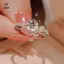 Nhẫn Kim Cương Moissanite, Kim Cương Giả Nữ Nhẹ Sang Trọng, Nhẫn Tinh Tế Cao Cấp Niche [Mina]