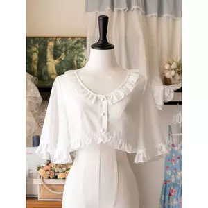 ☘️Áo choàng lót mỏng Phong cách Lolita Mùa Hè CLA Retro lolita Bướm Tay Ngắn Phong Cách lolita Hanyang Eclectic Khăn Choàng Cardigan Top