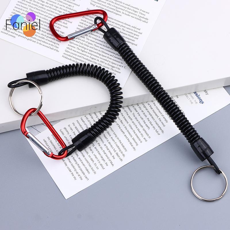 < shicong222 > Móc dây đàn hồi lò xo có thể thu vào Công cụ móc chìa khóa bánh răng an ninh để đi bộ đường dài Cắm trại Móc khóa điện thoại chống thất lạc Carabiner mới