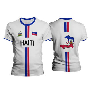Áo bóng đá Haiti Áo thun thể thao nam Cờ Haiti Đường phố Quá khổ Áo Unisex Đồ họa thông thường Tee Áo Y2k Nam
