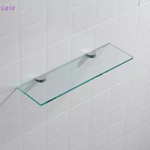 Kệ thủy tinh SAIA, Bảo quản vòi hoa sen hiện đại bằng kính, bền bỉ 38,5 * 11,5 * 0,6cm Lắp đặt dễ dàng Phòng tắm treo tường vàng
