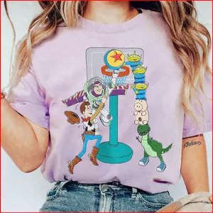 GC1 Câu Chuyện Đồ Chơi Vui Nhộn 5 Nhóm Bóng Rổ cotton Tee Buzz Woody Slinky Người Ngoài Hành Tinh Rex Áo Thun GC1