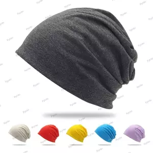 PYCOU Slouchy Beanie, Mũ lưỡi trai dệt kim màu trơn bằng Cotton mềm mại, Mũ chạy bộ co giãn thoáng khí nhẹ Thu đông
