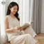 Phong cách Nhật Bản Muji Style / Quần dài đến mắt cá chân không tay ren dành cho nữ Bộ đồ Cotton nguyên chất / Đồ dài không tay mỏng mùa hè / Đồ dài cao cấp thoải mái khi đi chơi